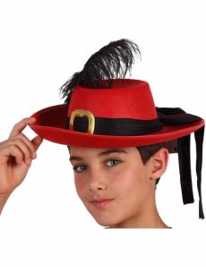 Chapeau mousquetaire rouge enfant accessoire