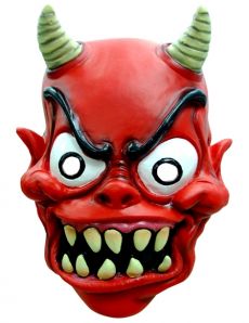 Masque rouge démon adulte Halloween accessoire