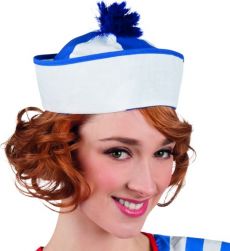 Chapeau marin à pompon bleu adulte accessoire