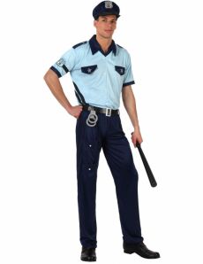 Déguisement policier pantalon bleu homme 