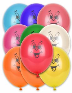 10 Ballons smile multicolores 30 cm accessoire
