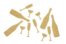 12 Confettis de table champagne dorés 10 g accessoire