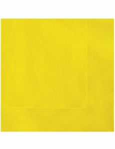 20 Serviettes en papier jaune 33 x 33 cm accessoire