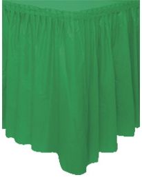 Jupe de table vert émeraude en plastique accessoire