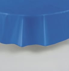 Nappe ronde en plastique bleue 213 cm accessoire