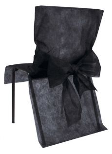 10 Housses de chaise Premium noires 50 x 95 cm accessoire
