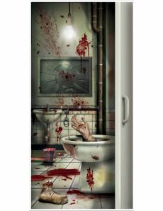 Décoration de porte toilette en sang 76,2 x 152 cm accessoire