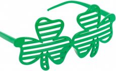 Lunettes humoristiques trèfles verts Saint-Patrick accessoire