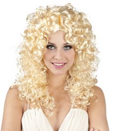 Perruque bouclée blonde de star de la pop femme accessoire