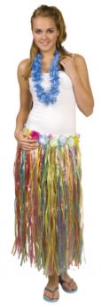 Jupe longue multicolore Hawaï femme costume