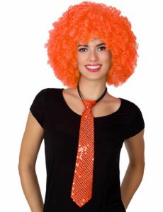 Cravate à sequins orange adulte accessoire