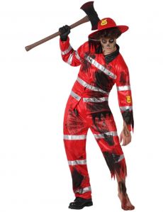 Déguisement sapeur-pompier zombie homme Halloween costume