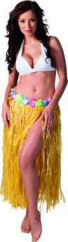 Jupe hawaïenne longue jaune adulte costume