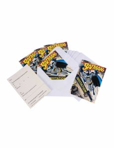 6 Cartons d'invitation avec enveloppes Batman 10 x 16 cm accessoire