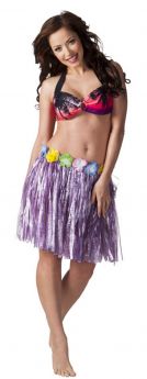 Jupe hawaïenne courte violette adulte costume