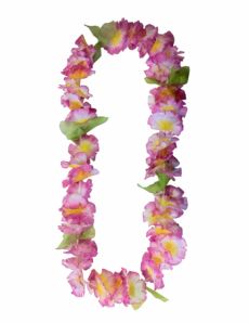 Collier fleurs hawaïennes rose accessoire
