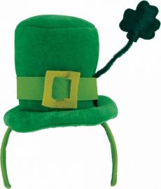 Serre-tête mini chapeau tige trèfle femme Saint Patrick accessoire