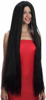 Perruque très longue noire femme accessoire