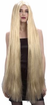Perruque longue blonde femme accessoire