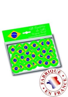 150 confettis de table drapeau Brésil accessoire