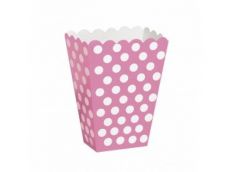 8 boîtes pop corn rose à pois blanc accessoire