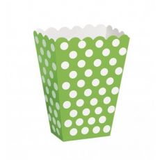 8 boîtes pop corn verte à pois blanc accessoire