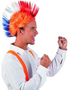 Perruque punk Pays-Bas orange adulte accessoire