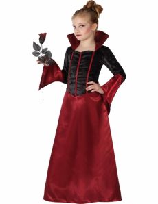 Déguisement vampire rouge et noir fille Halloween 