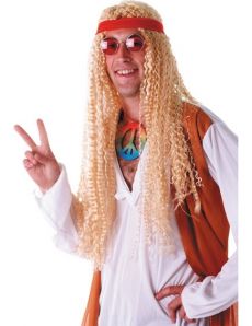 Perruque Hippie Extra Longue Blonde Adulte accessoire