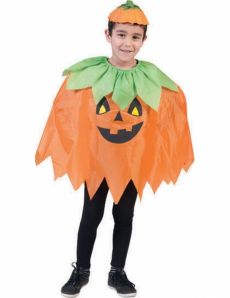 Poncho citrouille enfant Halloween costume