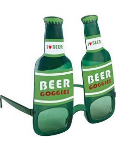 Lunettes bouteille de bière vertes adulte accessoire