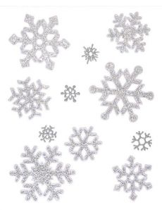 Flocons de neige à paillettes en gel repositionnable Noël accessoire