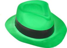 Chapeau gangster vert fluo adulte accessoire