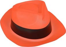 Chapeau gangster orange fluo adulte accessoire