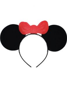 Serre-tête oreilles de souris avec noeud rouge accessoire