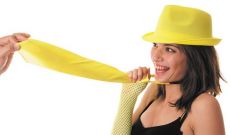 Cravate jaune fluo adulte accessoire