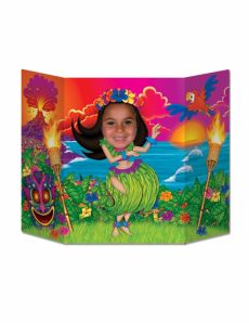 Passe tête en carton Hula Girl Hawaï 94 x 64 cm accessoire