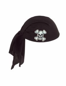 Chapeau bandana noir pirate adulte accessoire
