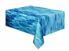 Nappe bleue en plastique vagues de l'océan 137 x 274 cm accessoire