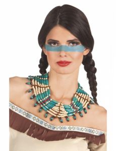 Collier indien bleu femme accessoire