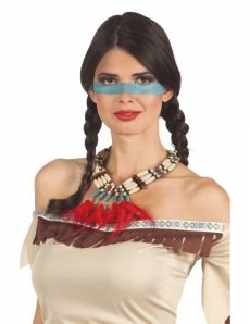 Collier indien avec plumettes rouges femme accessoire