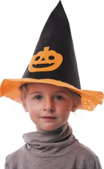 Chapeau sorcière citrouille enfant Halloween accessoire