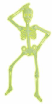 Squelette articulée phosphorescent Halloween 92 cm accessoire