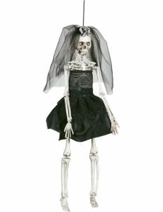 Décoration mariée noire 42 cm Halloween accessoire
