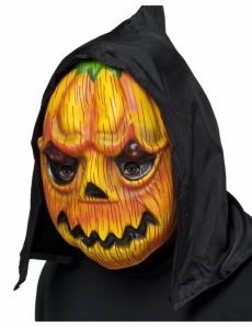 Masque citrouille avec capuche adulte Halloween accessoire