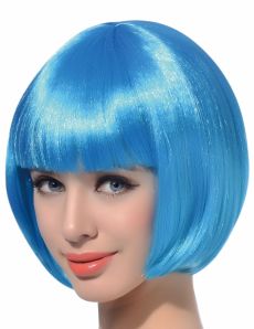 Perruque courte bleu aqua femme accessoire