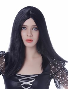 Perruque longue noire femme - 45 cm accessoire