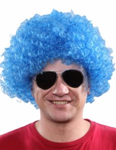 Perruque afro/ clown bleue standard adulte accessoire