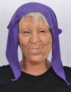 Masque latex vieille dame adulte accessoire
