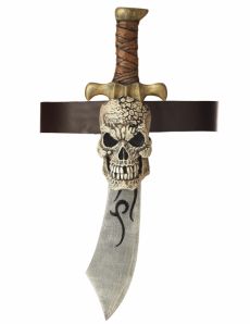 Épée Pirate en plastique avec gaine crâne accessoire